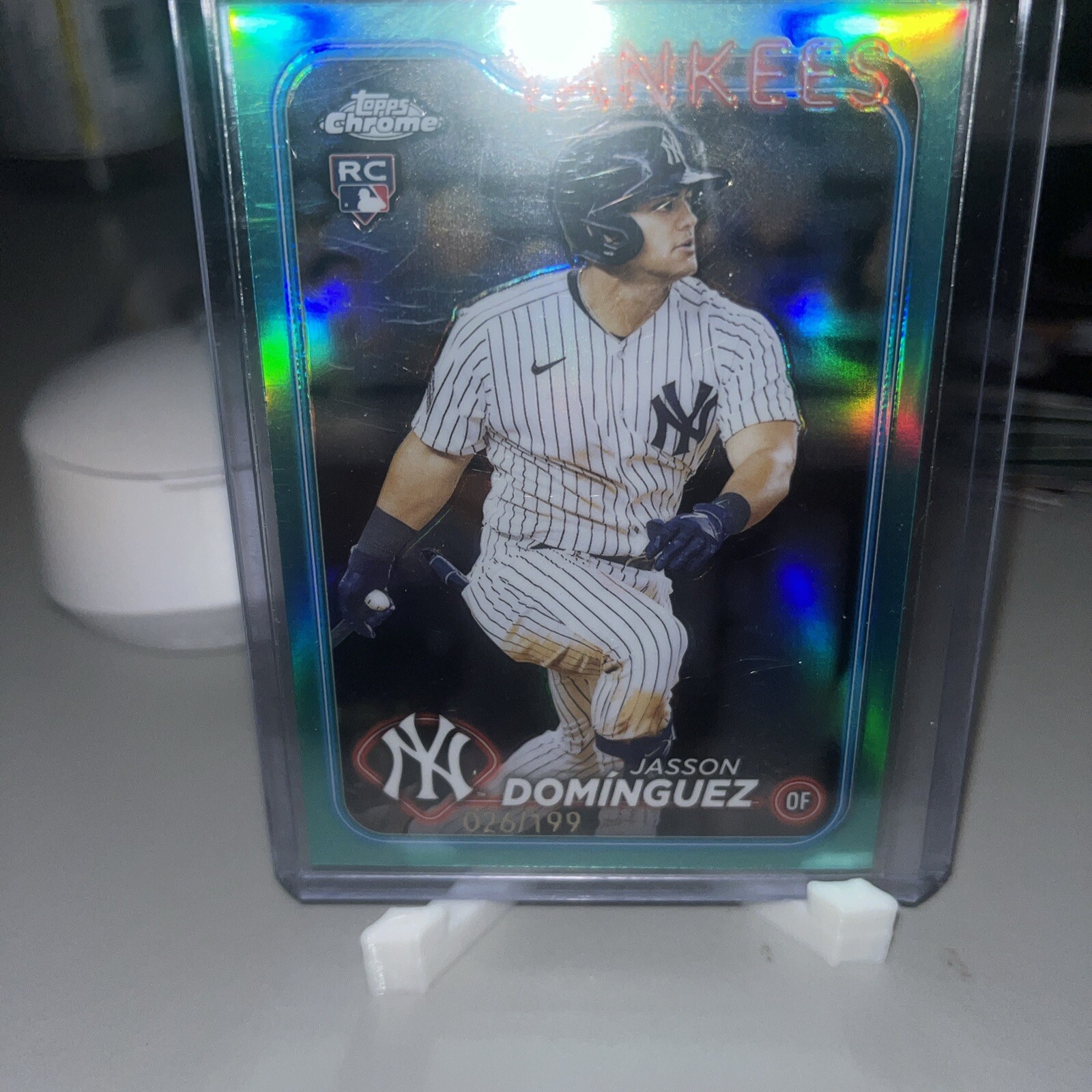 2024 Topps Chrome JASSON DOMINGUEZ #89 RC Rookie Aqua Refractor /199