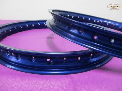 Fit YAMAHA TY175 B/C 1975-1976 ALU BLUE FRONT & REAR WHEEL RIM SET *ES984* - Imagen 3 de 5