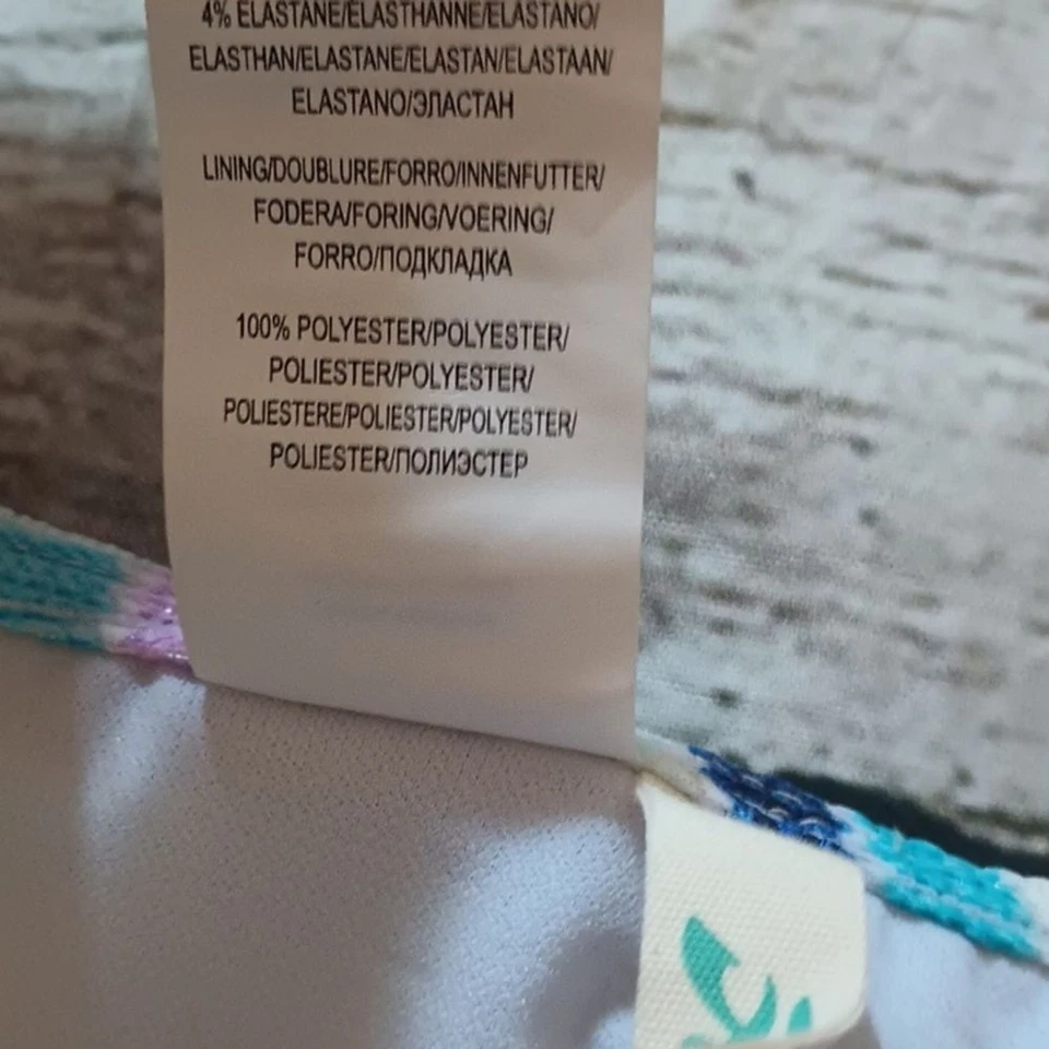 Hobie Blue Yellow Purple Striped Crop Bikini Top M - Image 3 of 4