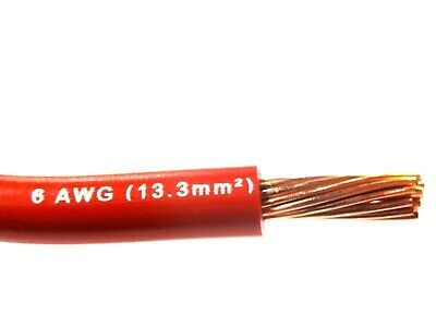 MTW 6 AWG GAUGE RED STRANDED COPPER SGT PRIMARY WIRE 100' FT 