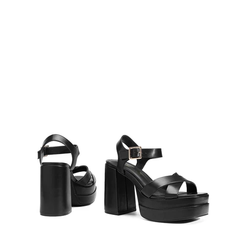 Women Heel Sandals Y2K Platform Chunky Block Ankle Strap Open Toe Party Sandals - Picture 8 of 30