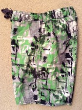 EUC Boys Body Glove Green/Gray Swim Trunks/Board Shorts Sz M