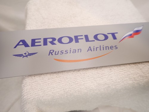 AEROFLOT Russian Airlines USSR Airline collectible metal sign 9" by 2.5" Magnets - Picture 2 of 3