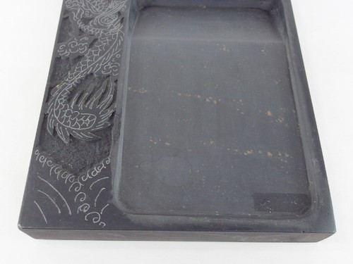 Japanese antique vintage Shodo calligraphy big dragon Suzuri ink stone chacha - Picture 3 of 12