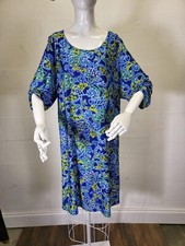 Ruby RD Woman Blue Floral Dress Size 1X Midi