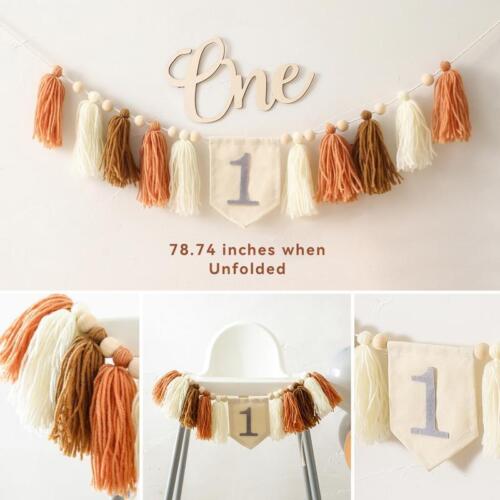 Baby Happy Birthday Party 1-3 Years Old Tassel Banner Newborn Milestone Props - Picture 3 of 29