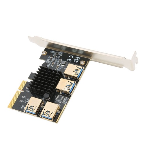 Pci‑E Riser Card Pci‑E X4 1 To 4 Pci Express 16X Slot Adapter Card Usb 3.0 A TDM - Picture 14 of 24