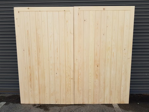 Wooden Side Hung Timber Pair Of Heavy Duty Flb Garage Doors Softwood Door Flb Garage Doors Softwood Door, Paintable Wood Garage Doors