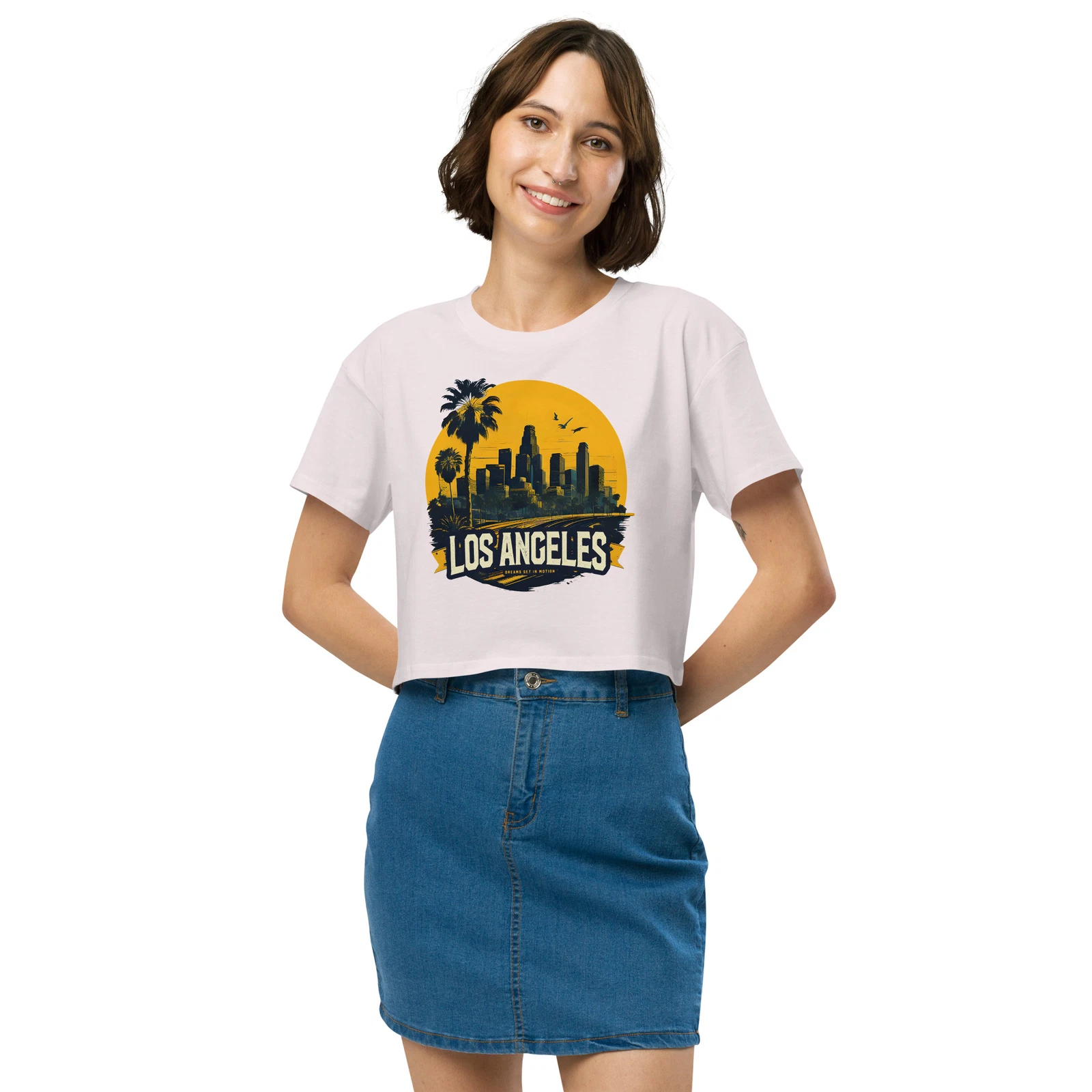 Los Angeles Crop Top Shirt for Women