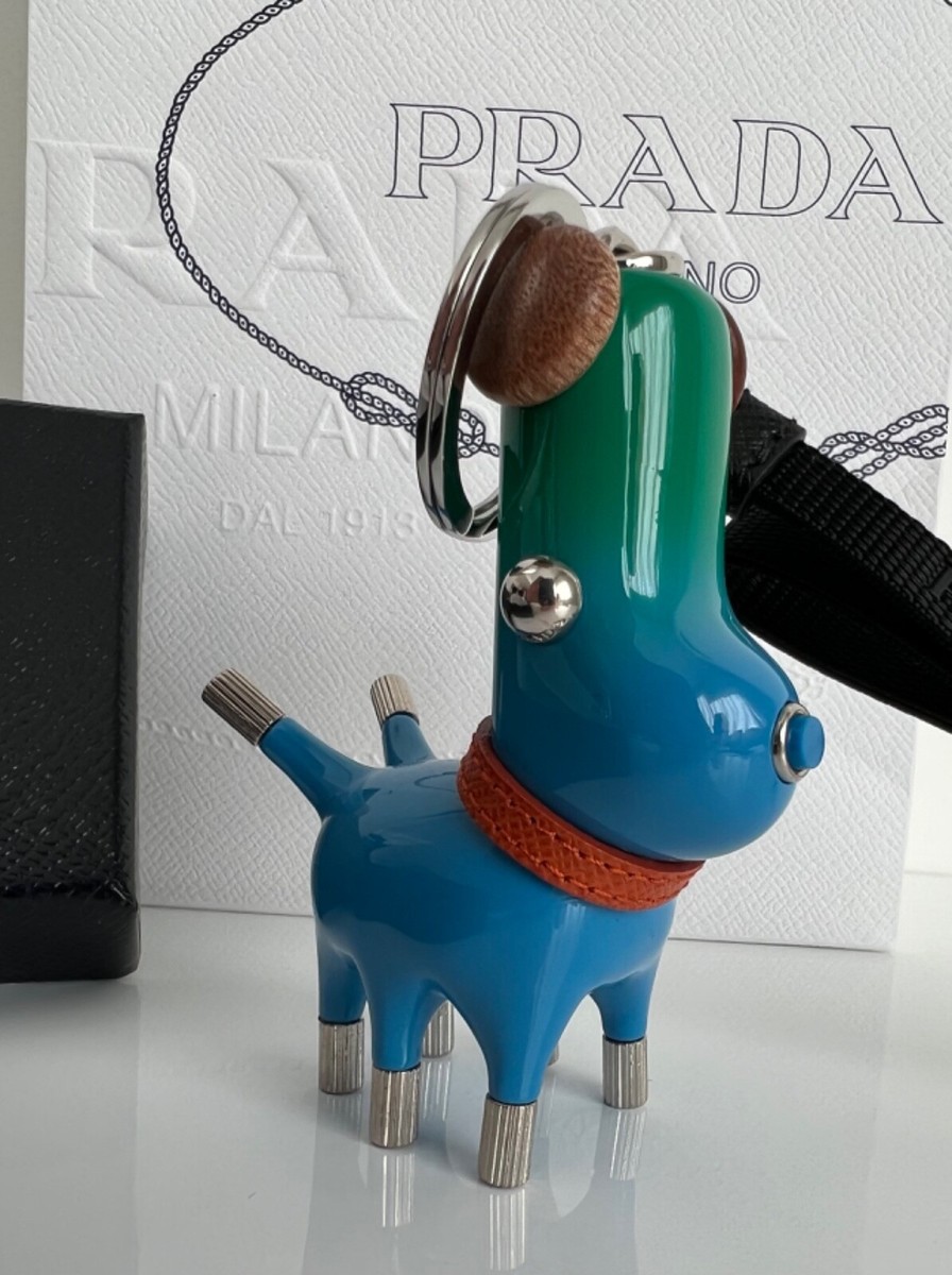 PRADA 犬モチーフ キーホルダー PRADA - プラダ PRADA チャーム キーホルダー 犬 モチーフ 黒