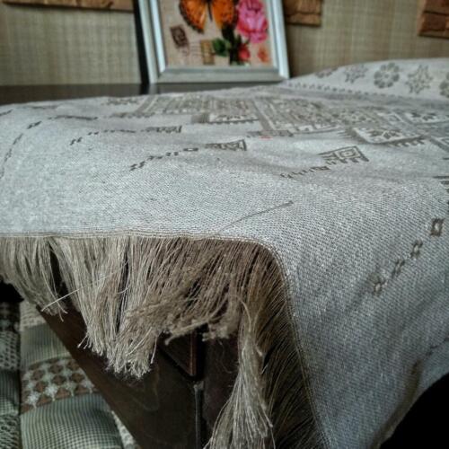 Luxus Jacquard Reines Leinen Tischläufer Flachs 100% Ethno Handtuch Geschenk - Bild 4 von 8