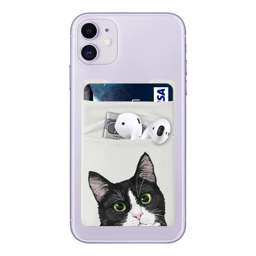 Two Pockets Adhesive Sticker Lycra Wallet Card Holder Pouch Case for Cell Phones - Picture 65 of 78