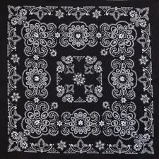 New 27" x 27" Oversized Black Paisley Bandana Handkerchief Scarf 100% Cotton