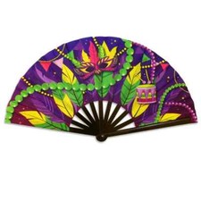 Mardi Gras Party Large Handheld Hand Fans Fat Tuesday Carnival Folding Hand Fans
