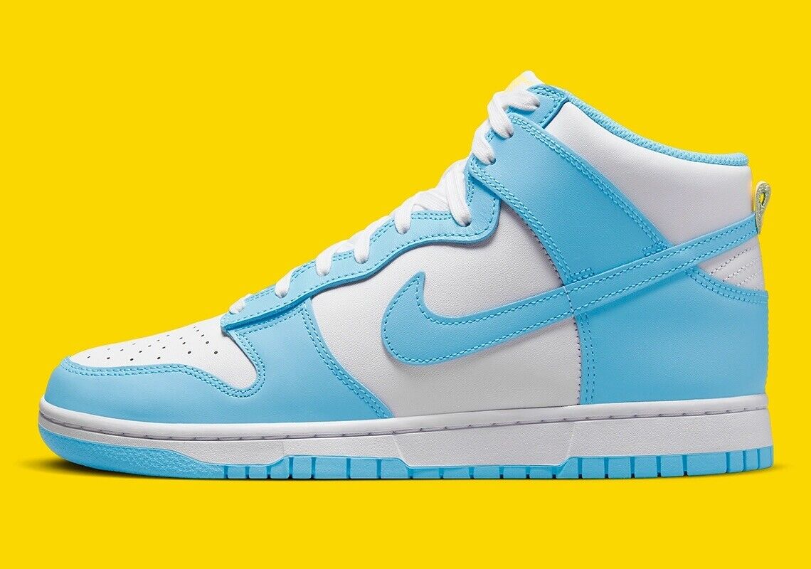 Nike Dunk High Retro Blue Chill Teal White Yellow Sneakers DD1399-401 Men's  Size