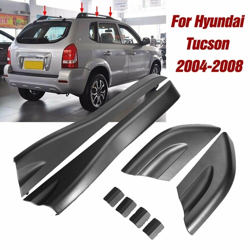 For Hyundai Tucson 2004-2008 8pcs Roof Rails Rack End Cover Shell Replace Black - Bild 2 von 11