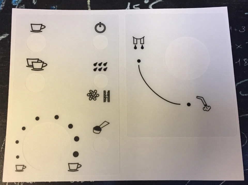 Jura Impressa E-Serie Tastensymbolaufkleber Transparent - Matt *Premium Qualität