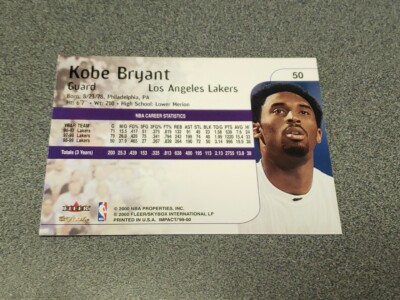 【50枚限定】Kobe Bryant NBA カード Lakers KOBE BRYANT 1999 Fleer Impact #50 Early Card Lakers