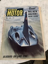 Car magazine Modern Motor 1963 May Bluebird On Lake Eyre All New Valiant