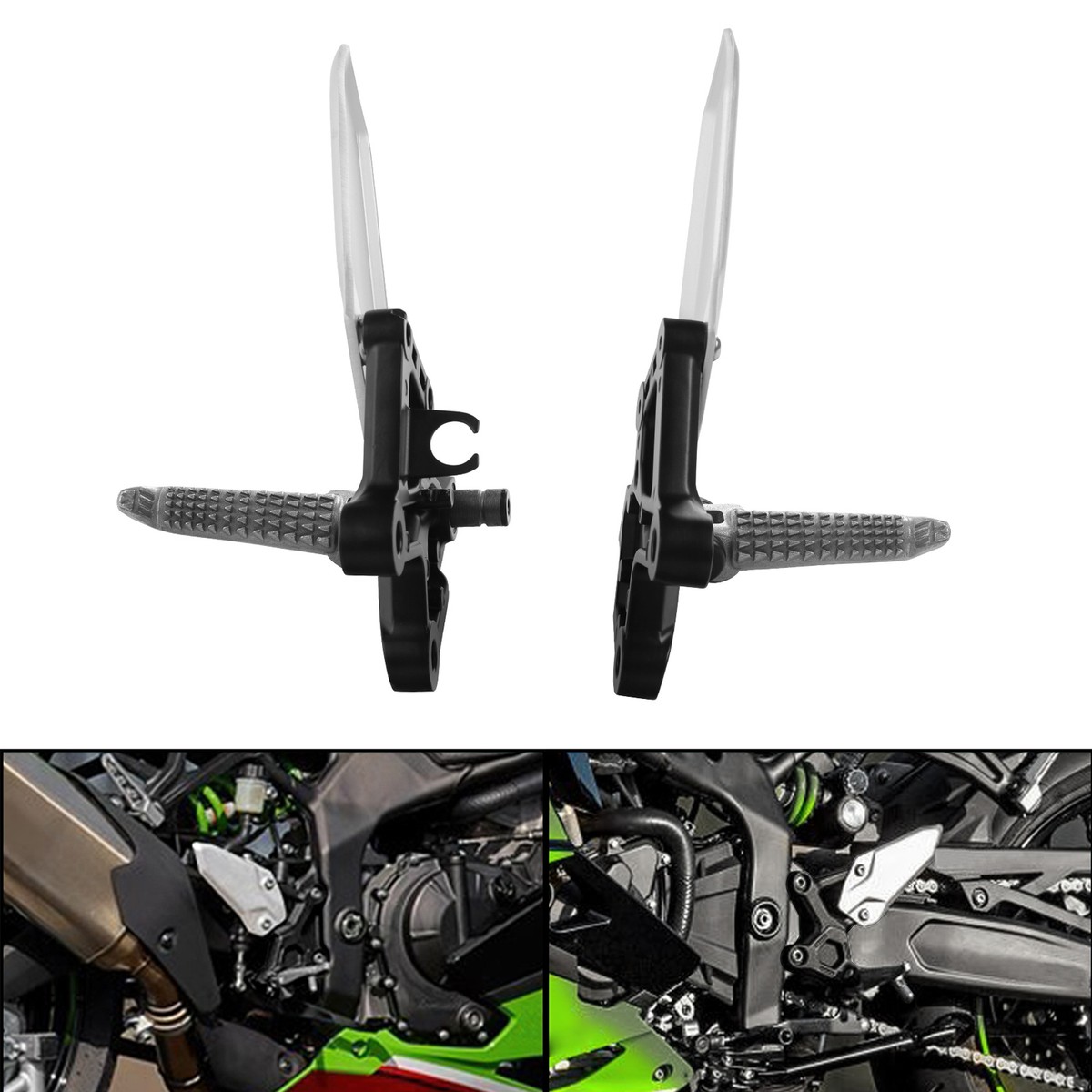 Front Rider Footpegs Bracket Mount Fit For Kawasaki Ninja