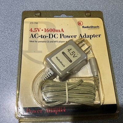 Radio Shack AC TO DC POWER ADAPTER 4.5V 1600mA 273-1760 NEW SEALED FREE ...