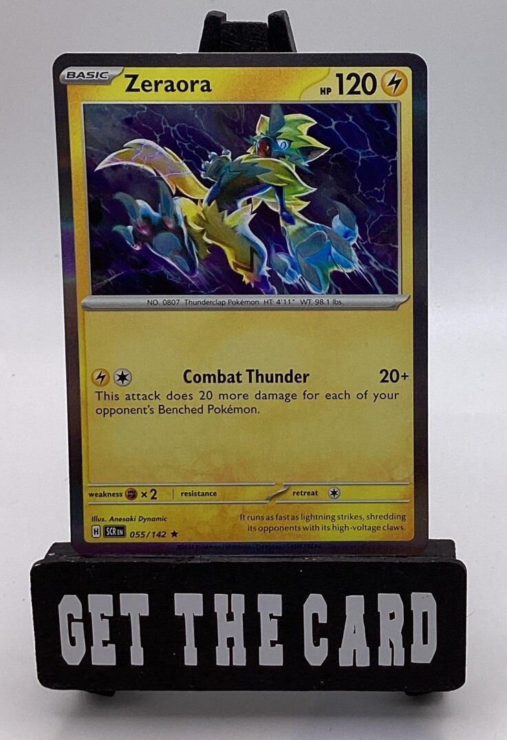 Pokemon TCG Zeraora 055/142 2024 Stellar Crown Holo Rare Card - NM