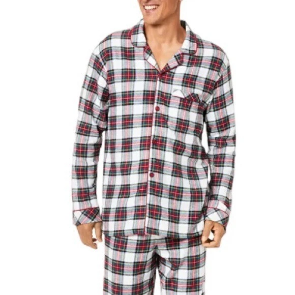 Macy s Family PJs Men s Big Tall Knit Pajama Top Stewart Plaid