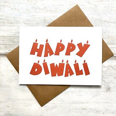 blank Inside Happy Diwali Pack Of 4 Hindu/Sikh festival Greeting Cards 