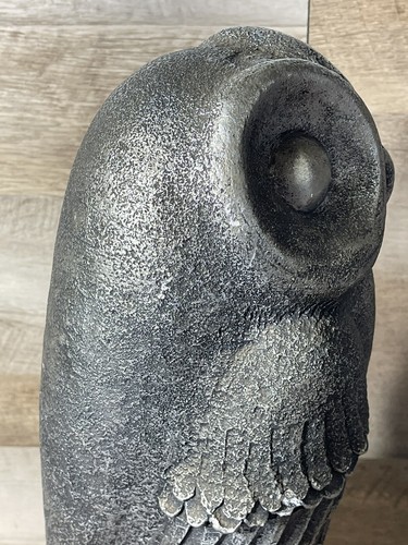 Paul Ballardo Austin Interprises MCM Silver Ceramic Owl Sculpture RARE 14” High - Picture 8 of 22