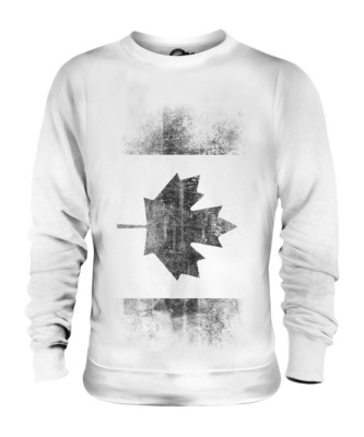 KANADA VERWASCHENE FLAGGE UNISEX MODE DRUCK PULLOVER KANADISCHES AHORNBLATT GEROLLTE ÄRMEL