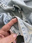 Vtg Pair / 2 Ct Laura Ashley Ruffled Denim  Pillow Shams King  . Thick Denim — photo 5