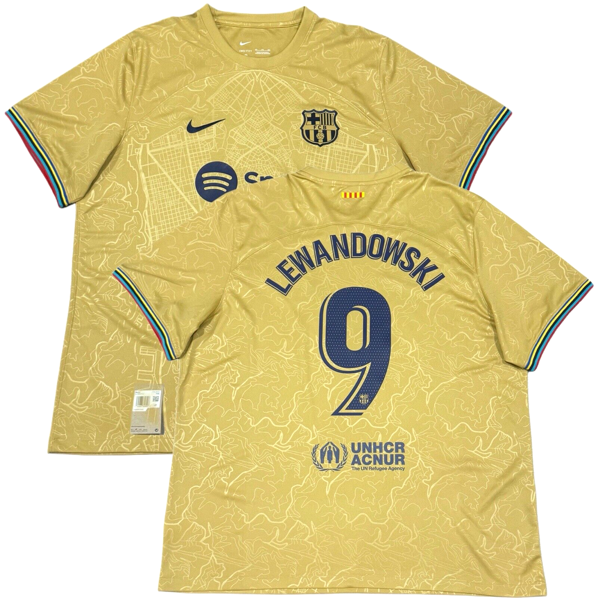 [正規品] FCバルセロナ ユニフォーム #9 LEWANDOWSKI 2022/23 Barcelona Fourth Jersey #9 Lewandowski Large Nike La