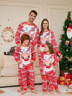Family Matching Christmas Pyjamas Adult Kids Xmas Nightwear