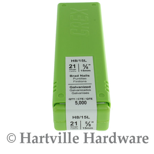Grex 21-Gauge Brads 5/8 in., 5M H8/15L