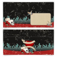 Briefumschl&auml;ge Kuverts Umschl&auml;ge DIN Lang 220 x 110 mm Selbstklebend Rockabilly
