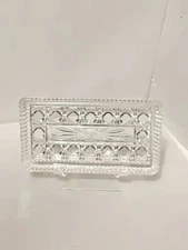 Federal Glass Windsor Clear Rectangular Tray 8” x 4-1/2” Pressed Glass