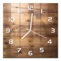 Glasuhr Dekorative Wanduhr Aus Glas Holzhintergrund WeißE Zeiger 30X30 Cm