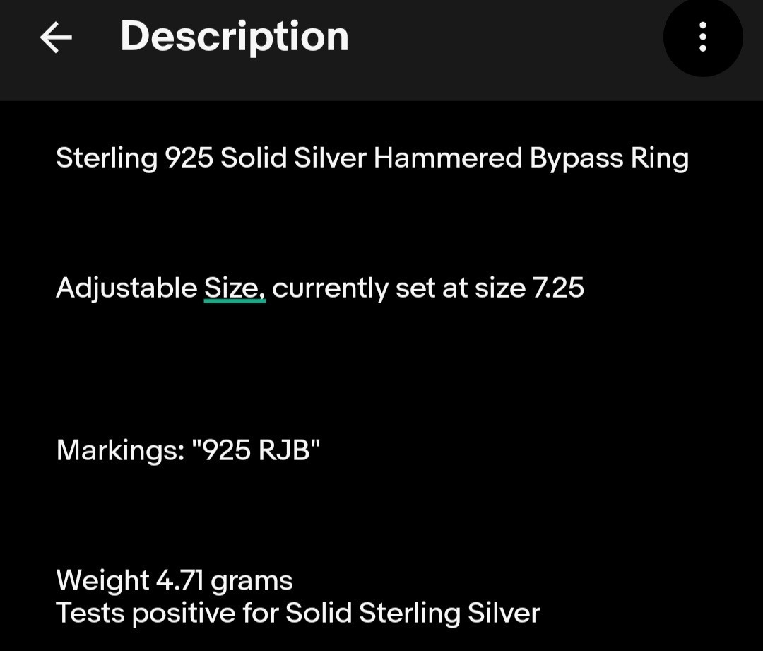Sterling 925 Solid Silver Hammered Bypass Ring Ad… - image 21