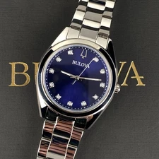 Bulova Women's Watch Surveyor Diamond Blue Dial Stainless Steel Strap 96P229
