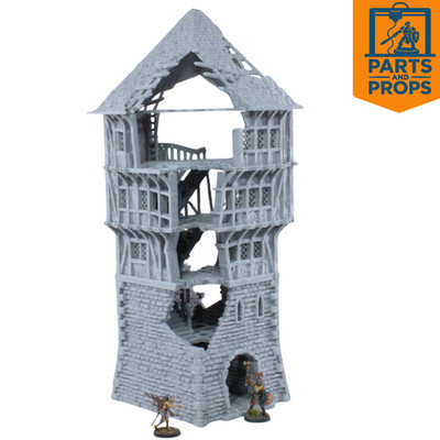 XL Fantasy Wargaming Ruined Tower compatible with DnD/Warhammer/Tabletop