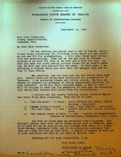 Wisconsin State Board of Health Letterhead September 19 1924 Educational Films