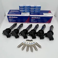 6 Pack Acdelco 12632479 D515C Ignition Coils + 41-109 Spark Plugs for GMC Buick