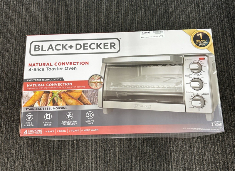 Black And Decker 4 Slice Toaster Oven NIB (G89000267)