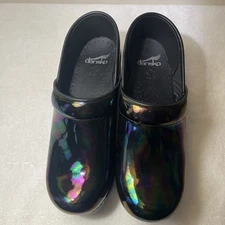 Dansko Iridescent Black Clogs Size 38