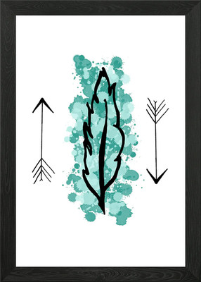 Feder und Pfeile gerahmtes Wandbild Poster Leinwanddruck Bild