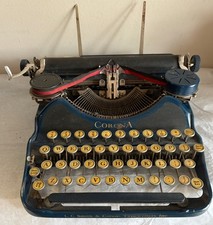 1925 Blue Smith Corona 4 Portable Typewriter w/ Case thumbnail