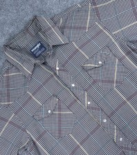 Vtg Wrangler Cowboy Cut Pearl Snap Shirt Mens XL 17 35 Plaid Western X-Long Tail