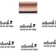 Art Work Please Do Not Bend Rubber Stamp, 1.3inch Stamp for White