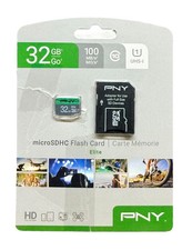 PNY 32GB Elite Class 10 U1 microSDHC Memory Card New Open Box