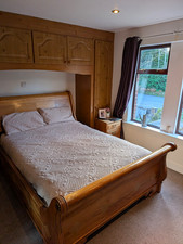 Beautiful Solid  Oak King Size Sleigh Bed Frame 
